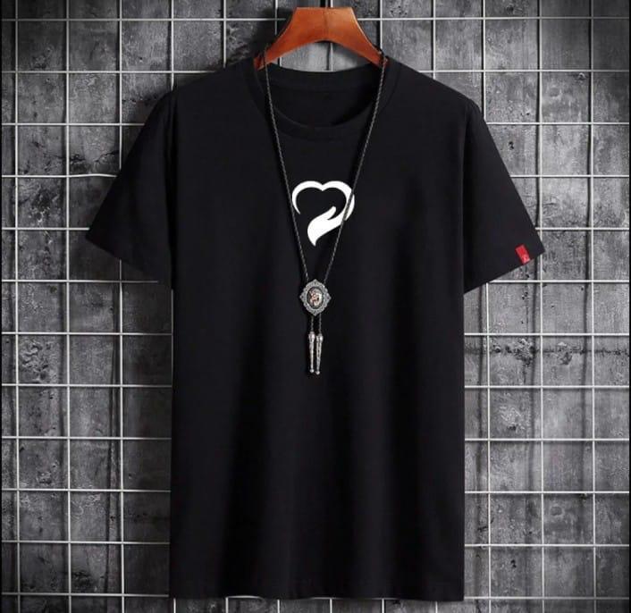 Men's Black Printed Cotton Jersey Half Sleeve T-Shirt - 1 Pc