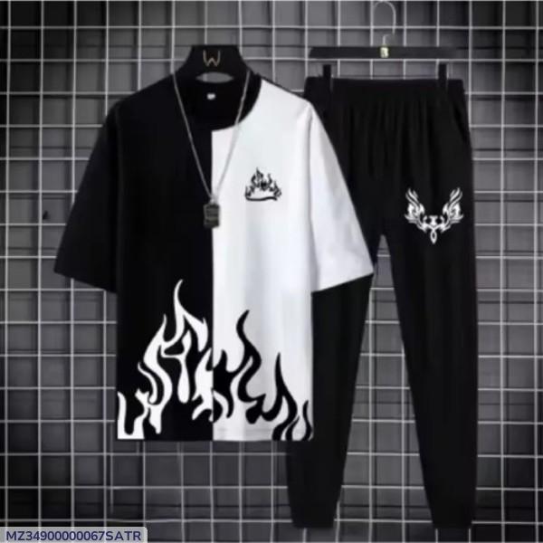2 Pcs Men's Polyester Printed Track Suit