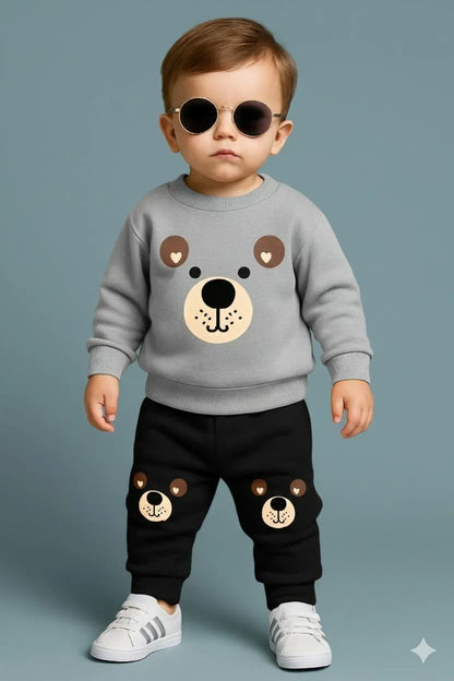 2 Pcs Girl's Polyester Printed Sweatshirt Tracksuit