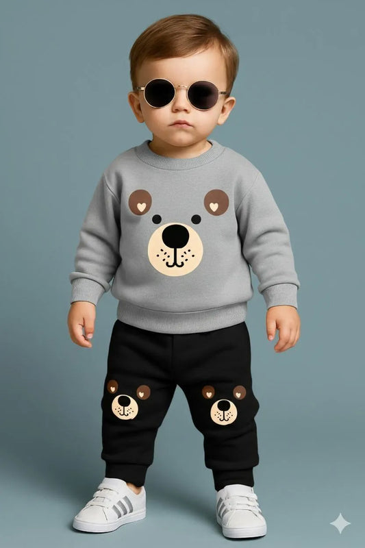 2 Pcs Girl's Polyester Printed Sweatshirt Tracksuit