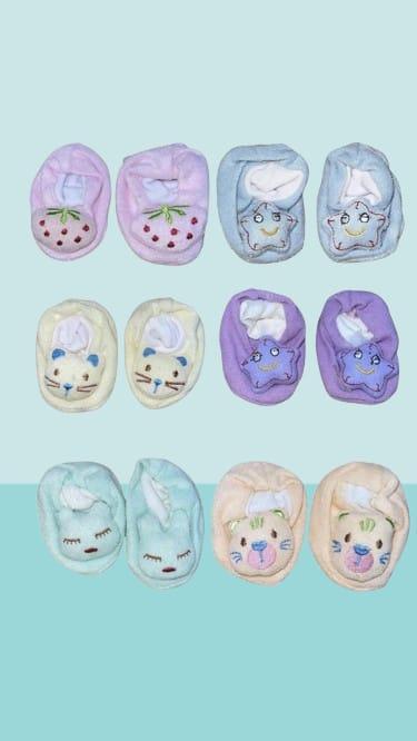 Baby Fleece Booties Pair, Pack Of 6