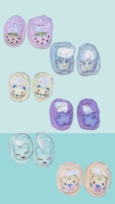 Baby Fleece Booties Pair, Pack Of 6