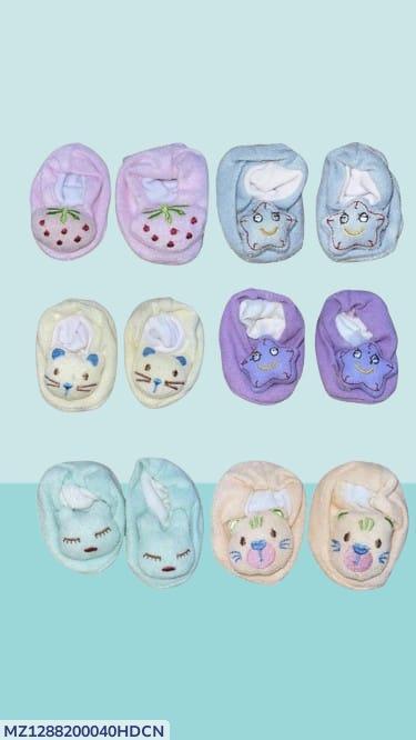 Baby Fleece Booties Pair, Pack Of 6