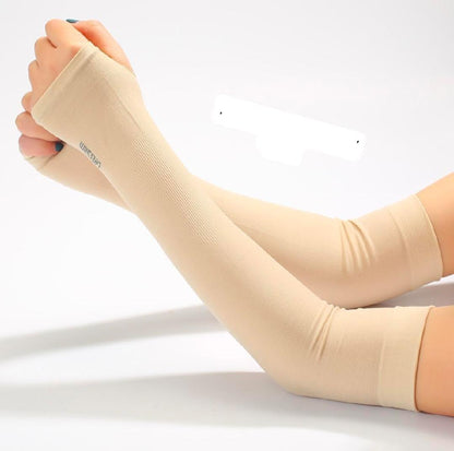 2 Pcs Cotton Women's Arm Sleeve Thumb Hole - Sun Protection & Winter Warmth