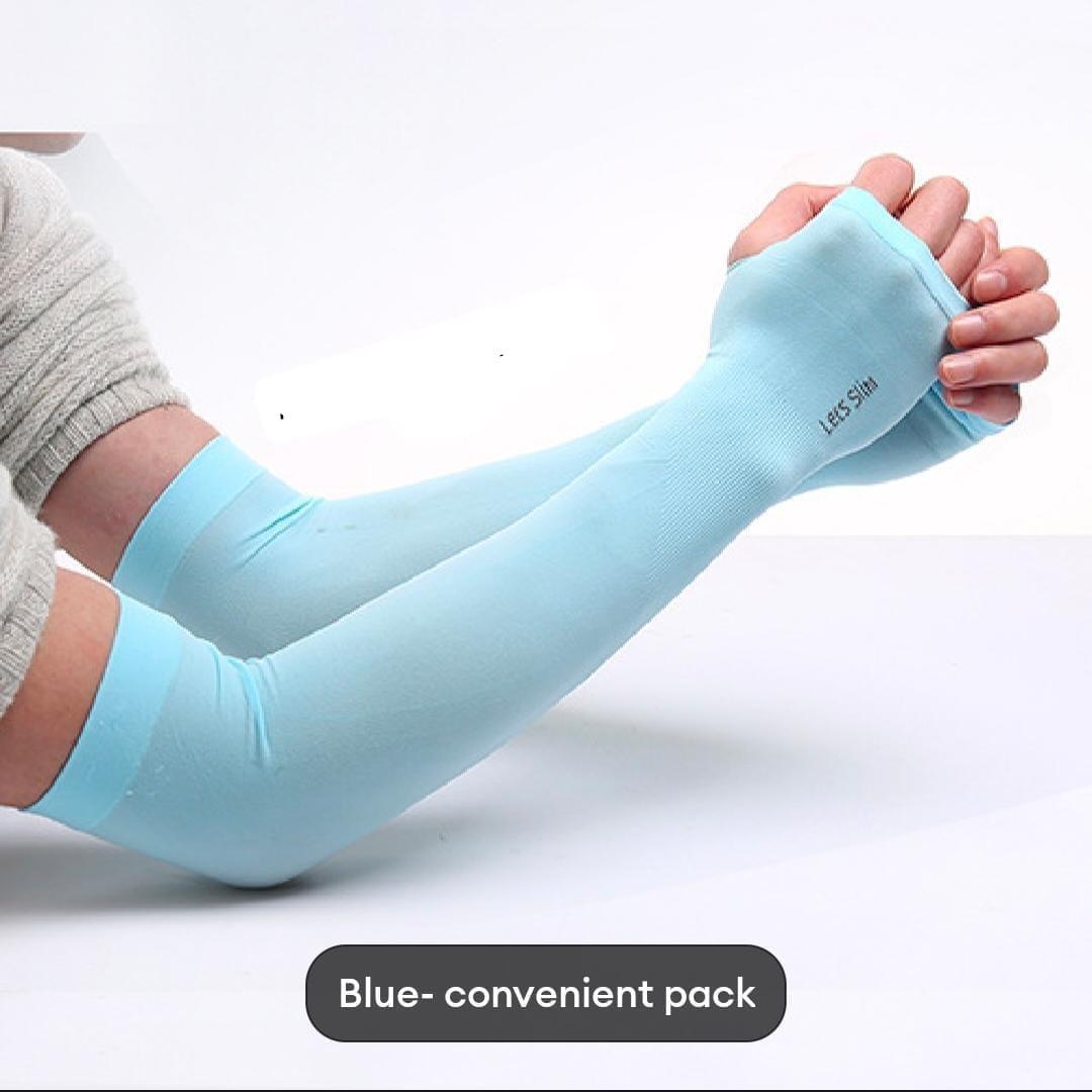 2 Pcs Cotton Women's Arm Sleeve Thumb Hole - Sun Protection & Winter Warmth