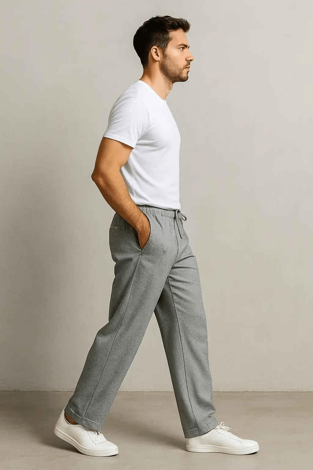Silver Drift Light Grey Relax Fit Trousers EW-000008-1