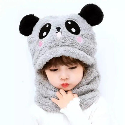 Beanie kids Winter Warm Caps with neck warmer for Kids Girls Boys