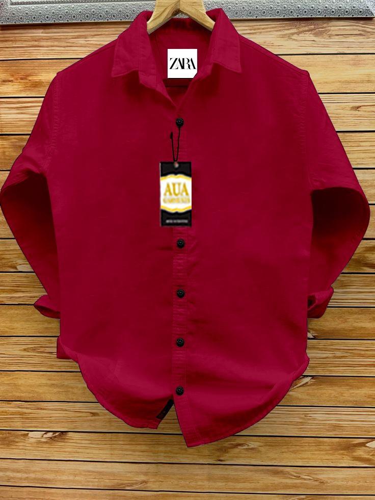 1 Pc Men's Cotton Plain Casual Shirt